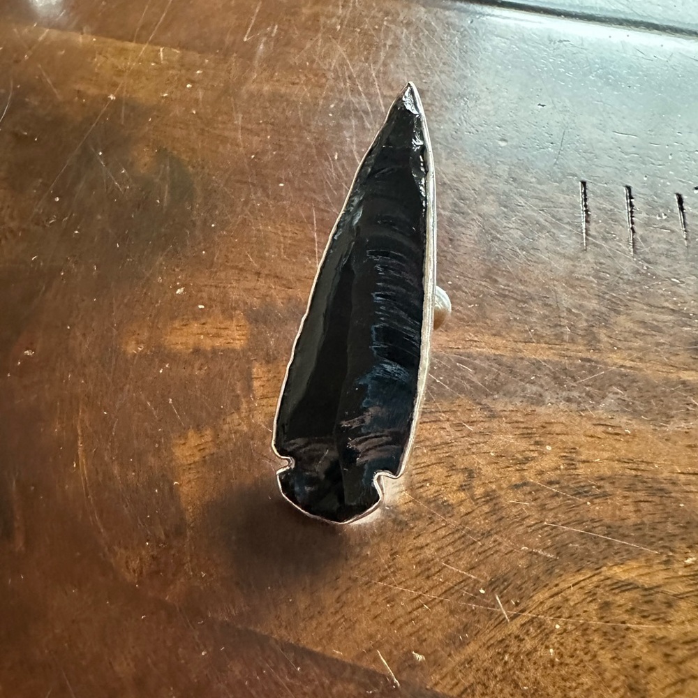 Black Obsidian Arrowhead Ring